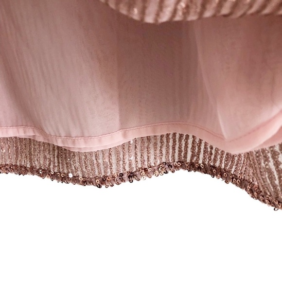 Loft NWT Pink Sequin Puff Sleeve Blouse Pullover Size XS - Picture 8 of 9